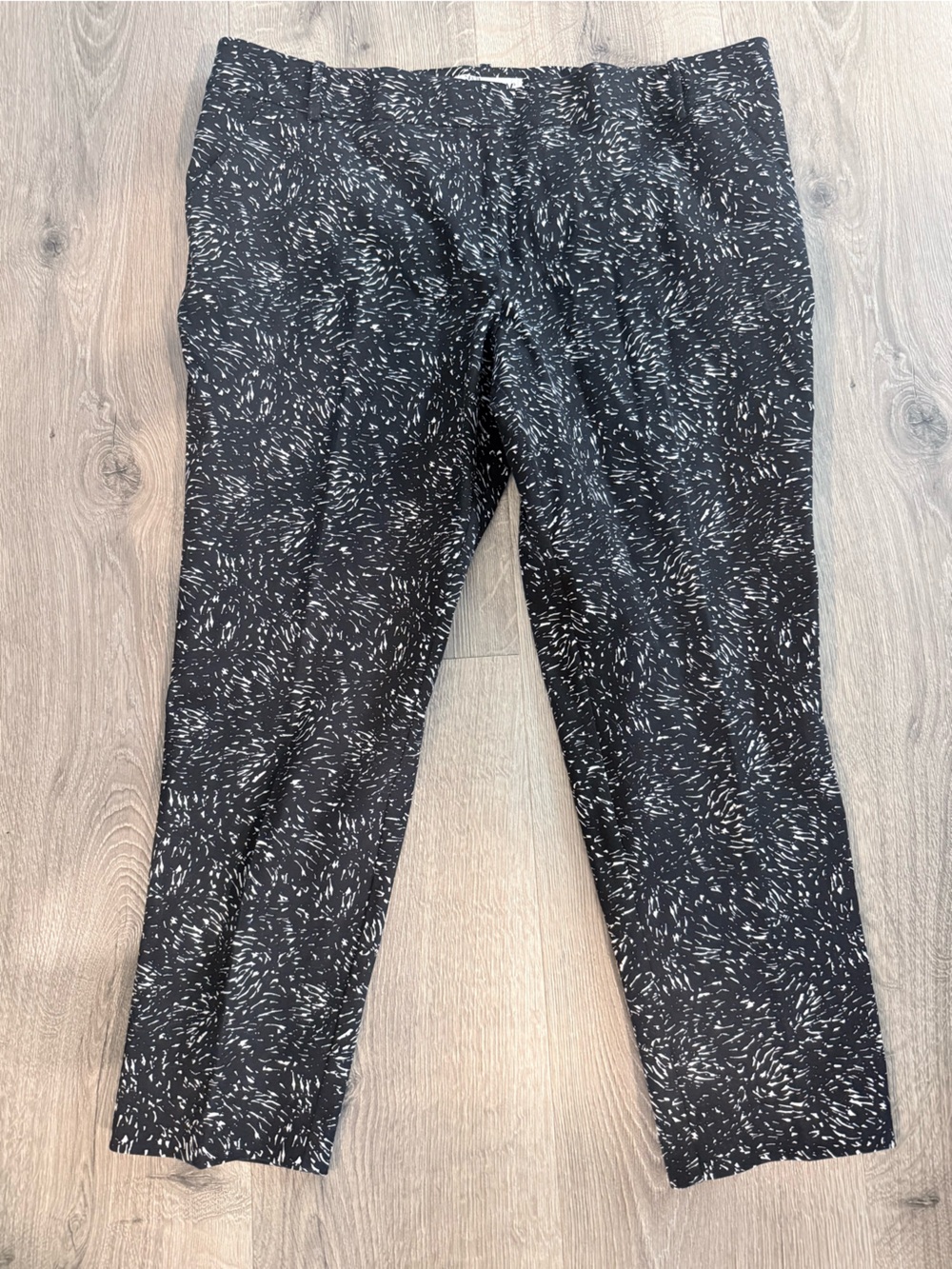 NWT Ava & Viv Black Pants with White Speckle Trim